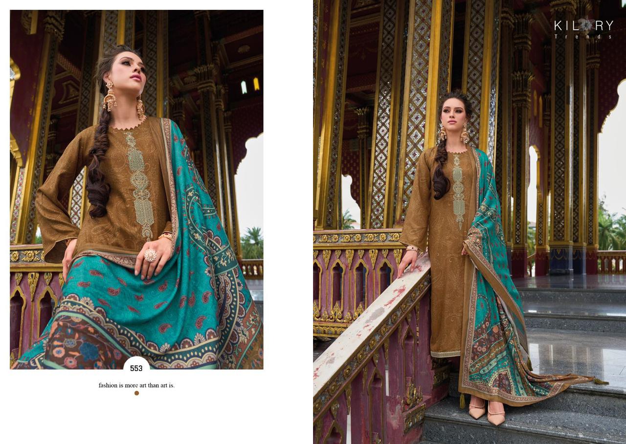 Libas E Khas By Kilory Printed Viscose Pashmina Dress Material